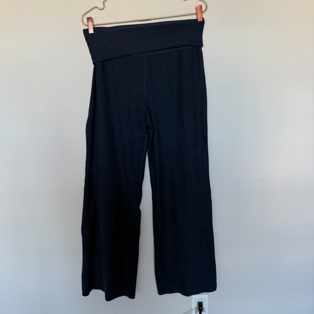 Beyond Yoga Laid Back Foldover Wide Leg Yoga Pants M Athleisure Lounge Travel